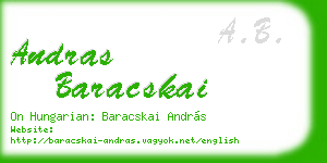 andras baracskai business card