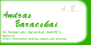 andras baracskai business card